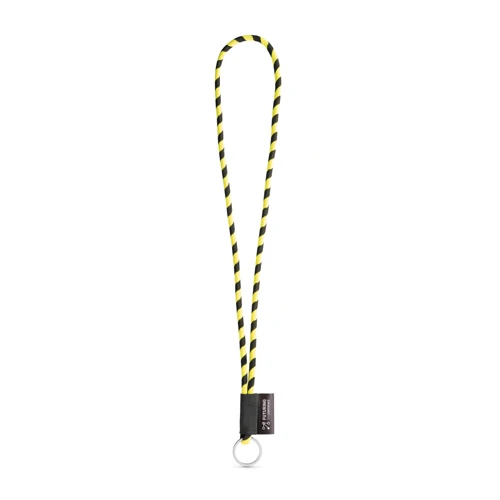 SET Lanyard TUBE Long (Ø 7 mm) Gyűrűvel Ø 32 mm Hexakróm sárga Fekete 
