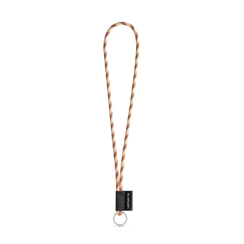 SET Lanyard TUBE Long (Ø 7 mm) Gyűrűvel Ø 32 mm Barna Bézs 