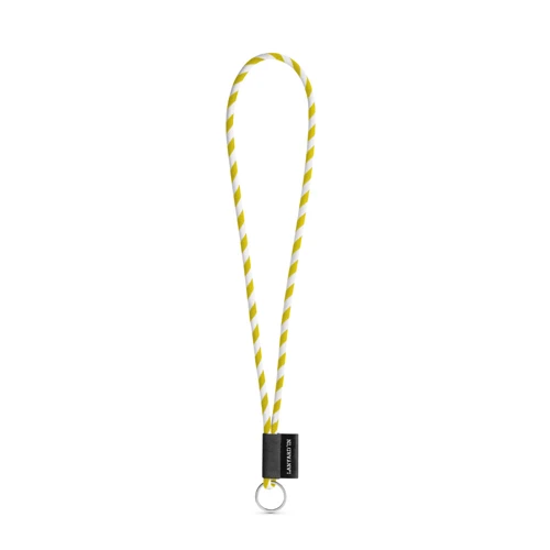 SET Lanyard TUBE Long (Ø 7 mm) Gyűrűvel Ø 32 mm Fehér Sárga 