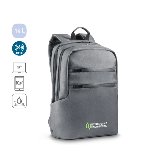 BROOKLYN. Vízálló 2Tone Nylon 15'' laptopos hátizsák 15 Világos szürke 