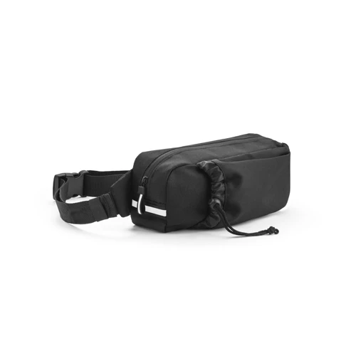 DELFOS POUCH. 300D újrahasznosított poliészterből és 600D újrahasznosított poliészterből övtáska fényvisszaverő elemekkel