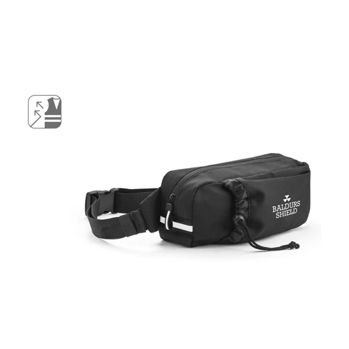 DELFOS POUCH. 300D újrahasznosított poliészterből és 600D újrahasznosított poliészterből övtáska fényvisszaverő elemekkel
