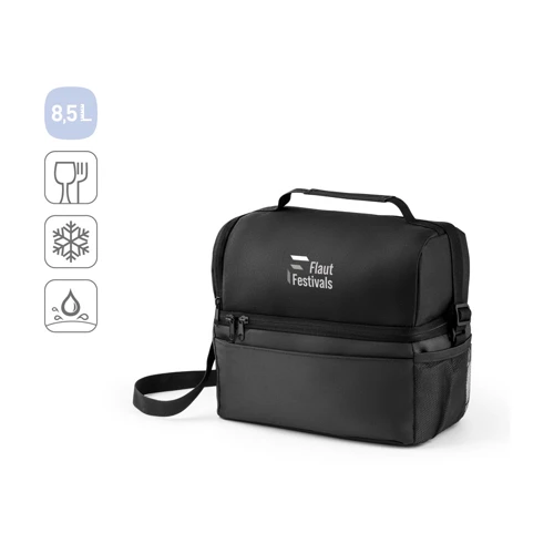 ZIPPERS COOLER. Hűtőtáska 8'5L 300D és 840D Jacquard anyagból Fekete 