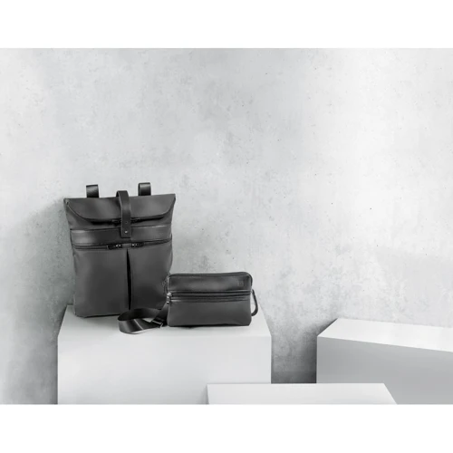 ROVER BACKPACK. Mikroszálas és PU hátizsák Fekete 