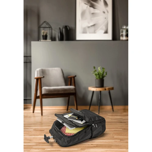 AVENIR. Laptop trolley hátizsák 17'' 1680D és 300D poliészter anyagból Fekete 