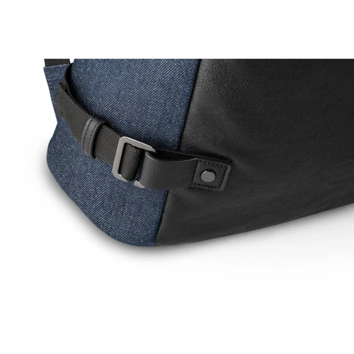 DIVERGENT BACKPACK I. Laptop hátizsák 15'6'' méretig farmer és PU anyagból Sötétkék 