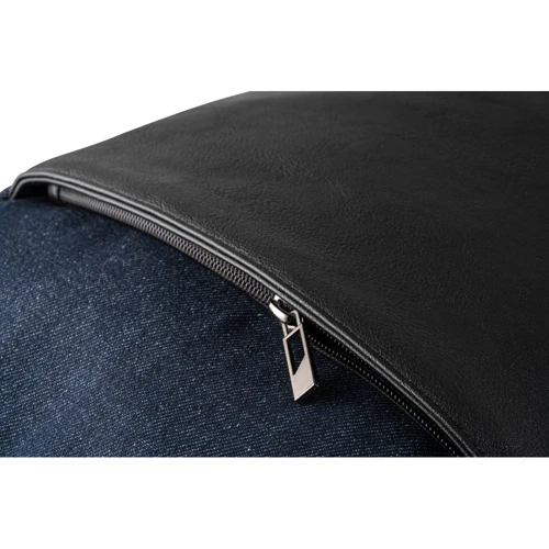 DIVERGENT BACKPACK I. Laptop hátizsák 15'6'' méretig farmer és PU anyagból Sötétkék 