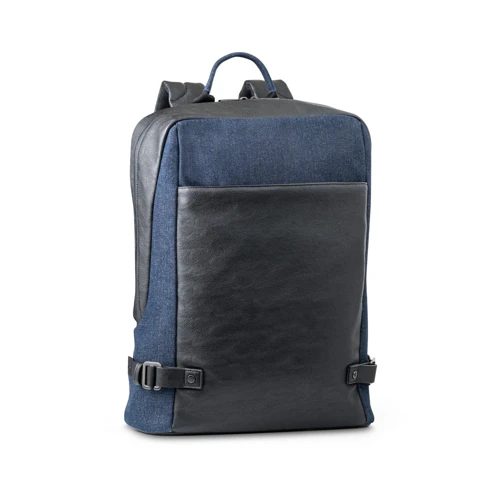 DIVERGENT BACKPACK I. Laptop hátizsák 15'6'' méretig farmer és PU anyagból Sötétkék 
