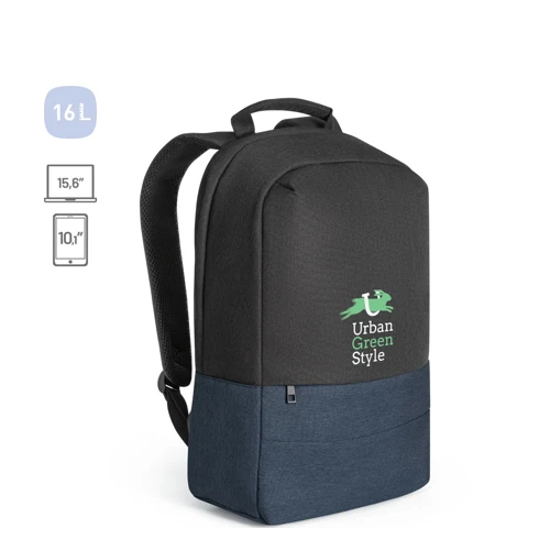 GENOA BPACK. Lopásbiztos hátizsák 600D nagy denzitású újrahasznosított poliészterből Kék 