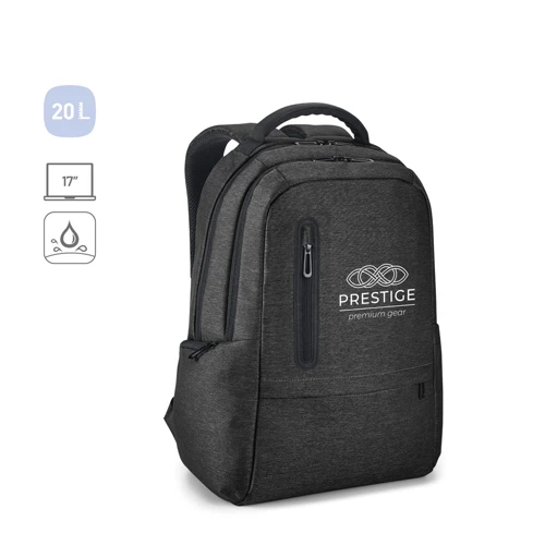 RE-BOSTON. Vízálló, 2Tone újrahasznosított nylon laptop hátizsák 210D rekesszel Fekete 