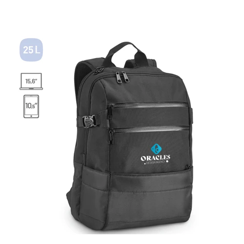 ZIPPERS BPACK. Laptop-hátizsák 15.6'' 840D és 300D poliészter és 840D jacquard Fekete 