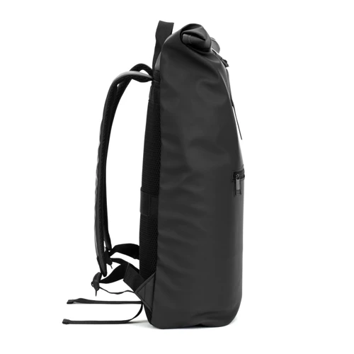 PORTLAND. PU roll top hátizsák 16" laptop zsebbel Fekete 