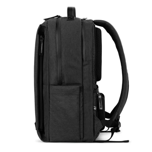 GLASGOW. Laptop hátizsák (17"), magas sűrűségű 600D újrahasznosított poliészterből készült (20L) Sötétszürke 