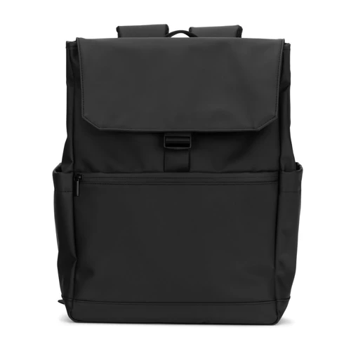 AZORES BAG. PU laptop hátizsák (16"), az összes rekeszt fedő fedéllel Fekete 