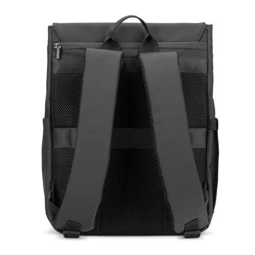 AZORES BAG. PU laptop hátizsák (16"), az összes rekeszt fedő fedéllel Fekete 