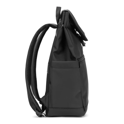 AZORES BAG. PU laptop hátizsák (16"), az összes rekeszt fedő fedéllel Fekete 