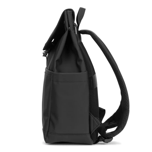 AZORES BAG. PU laptop hátizsák (16"), az összes rekeszt fedő fedéllel Fekete 