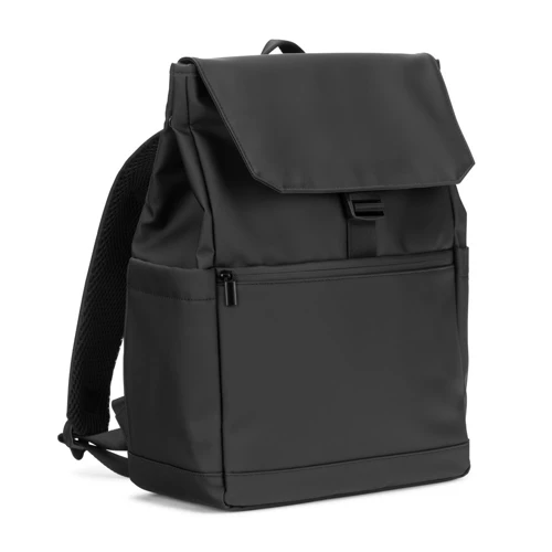AZORES BAG. PU laptop hátizsák (16"), az összes rekeszt fedő fedéllel Fekete 
