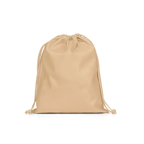 GIFT BAG M. Közepes méretű nem szőtt, hátizsák stílusú táska (60 g/m²) Világos barna 