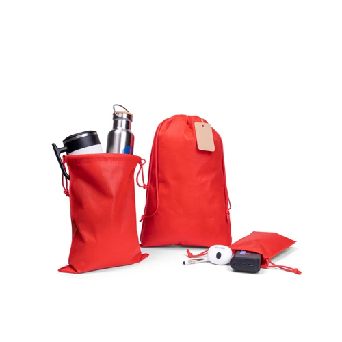 GIFT BAG L. Nagy méretű, nem szőtt, hátizsák stílusú táska (60 g/m²) Piros 