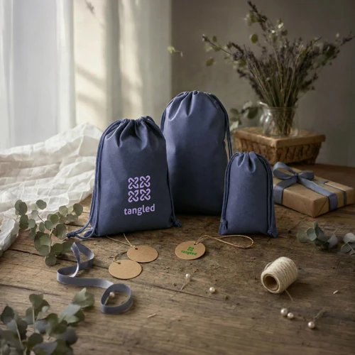 GIFT BAG L. Nagy méretű, nem szőtt, hátizsák stílusú táska (60 g/m²) Fekete 