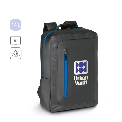 OSASCO. 15"-os laptop hátizsák nagy sűrűségű 600D újrahasznosított poliészter Fekete 