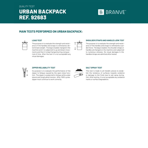 URBAN BACKPACK. 14'' laptop hátizsák puha héjjal és ponyvával Kék 