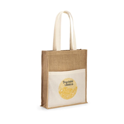 BRAGA. Jutazsák (240 g/m²) és zseb 100% pamutból (140 g/m²) Natúr 