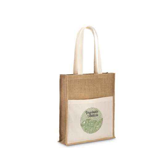 BRAGA. Jutazsák (240 g/m²) és zseb 100% pamutból (140 g/m²) Natúr 
