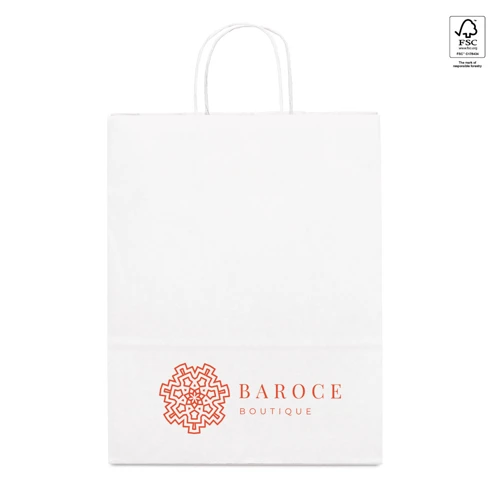 CABAZON. Papír szatyor (90 g/m²) Fehér 