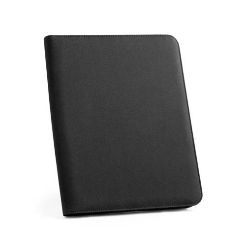 EMERGE FOLDER. A4-es mappa újrahasznosított poliészterből (100% rPET) 300D anyagból, cipzárral Fekete 