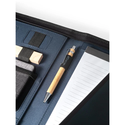 EMERGE FOLDER. A4-es mappa újrahasznosított poliészterből (100% rPET) 300D anyagból, cipzárral Kék 