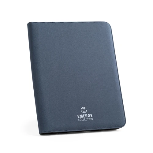 EMERGE FOLDER. A4-es mappa újrahasznosított poliészterből (100% rPET) 300D anyagból, cipzárral Kék 