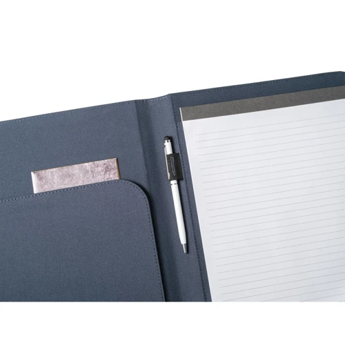 EMERGE FOLDER II. A4-es mappa újrahasznosított poliészterből (100% rPET) 300D anyagból, rugalmas záródással Kék 