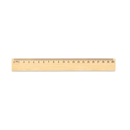 WESLEY 20. Fenyőfa vonalzó 20 cm-es skálával Világos natúr 