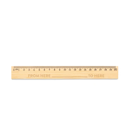 WESLEY 20. Fenyőfa vonalzó 20 cm-es skálával Világos natúr 