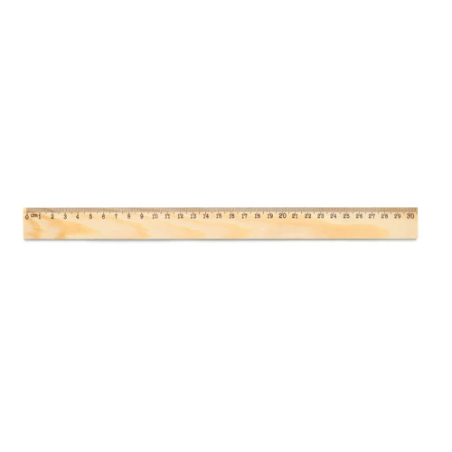 WESLEY 30. Fenyőfa vonalzó 30 cm-es skálával Világos natúr 