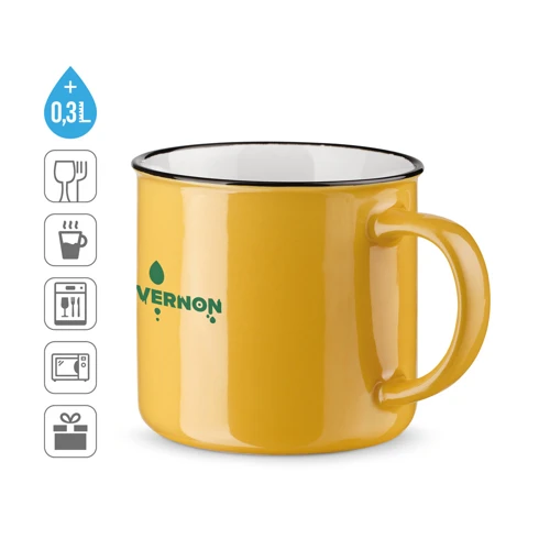 VERNON. Kerámia bögre 340 mL Sárga 