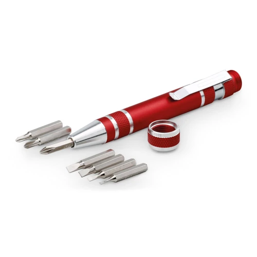 TOOLPEN. Praktikus, mini fém szerszámkészlet Piros 