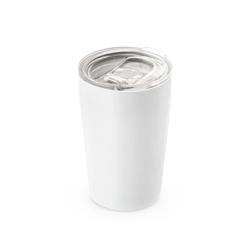 SLIDER. Duplafalú, rozsdamentes acél szublimációs utazópohár 380 ml Fehér 