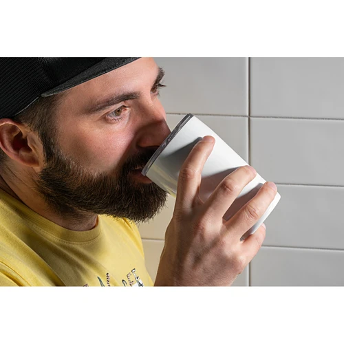 SLIDER. Duplafalú, rozsdamentes acél szublimációs utazópohár 380 ml Fehér 