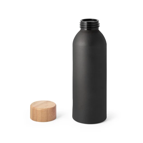 QUETA. Alumínium palack bambuszfedéllel 550 ml Fekete 