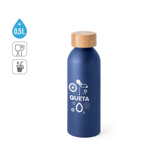 QUETA. Alumínium palack bambuszfedéllel 550 ml Sötétkék 