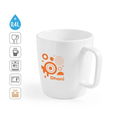 DHONI WHITE. Kerámia bögre 450 ml Fehér 