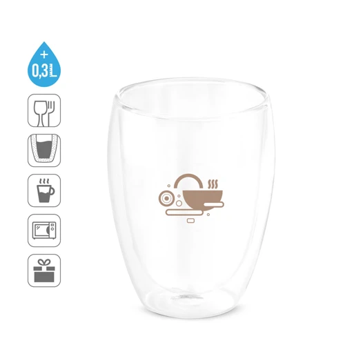 MACHIATO CUP. Boroszilikát üvegpohár 350 ml Átlátszó 