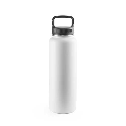 SINNER. 90%-ban újrahasznosított rozsdamentes acél palack, nagy, akár 1200 ml-es kapacitással Fehér 