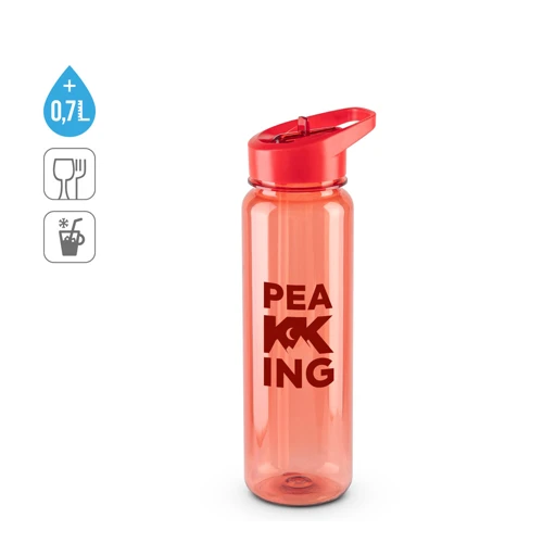 GILMORE. Újrahasznosított PET (100% rPET) sport palack fényes, áttetsző kivitelben 750 ml Fekete 