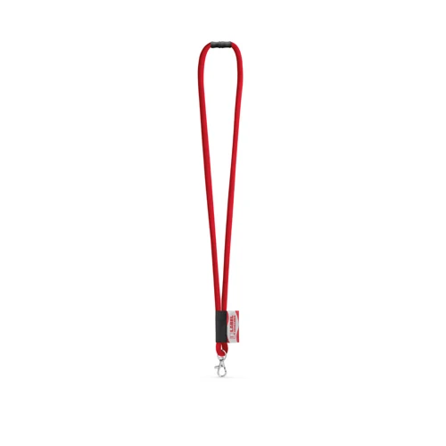 WISBECH. SET Lanyard TUBE Long (Ø 7 mm) 9 mm-es karabinerrel és Ø 7 mm-es biztonsági csattal 302 - Piros 