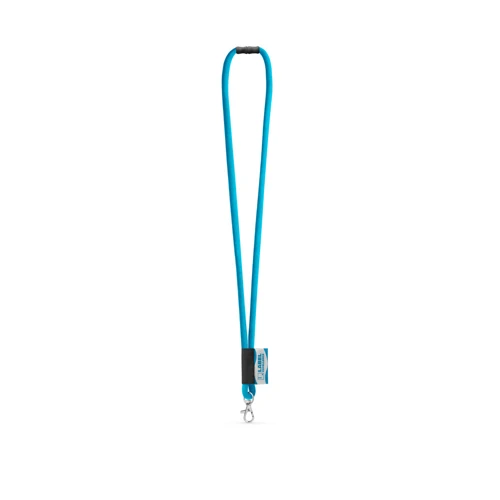 WISBECH. SET Lanyard TUBE Long (Ø 7 mm) 9 mm-es karabinerrel és Ø 7 mm-es biztonsági csattal 304 - Világoskék 