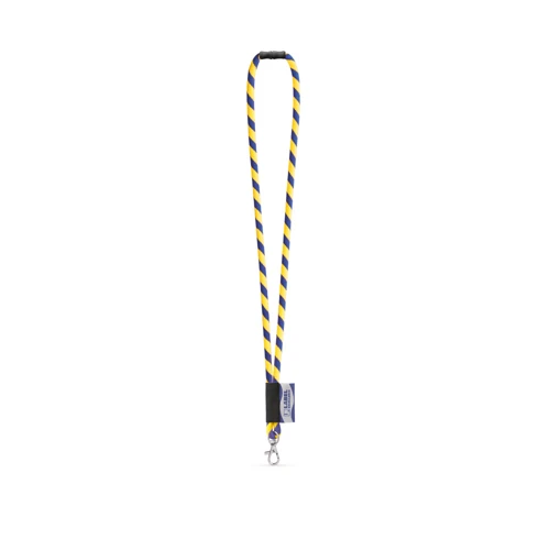 WISBECH. SET Lanyard TUBE Long (Ø 7 mm) 9 mm-es karabinerrel és Ø 7 mm-es biztonsági csattal Hexakróm sárga Királykék 